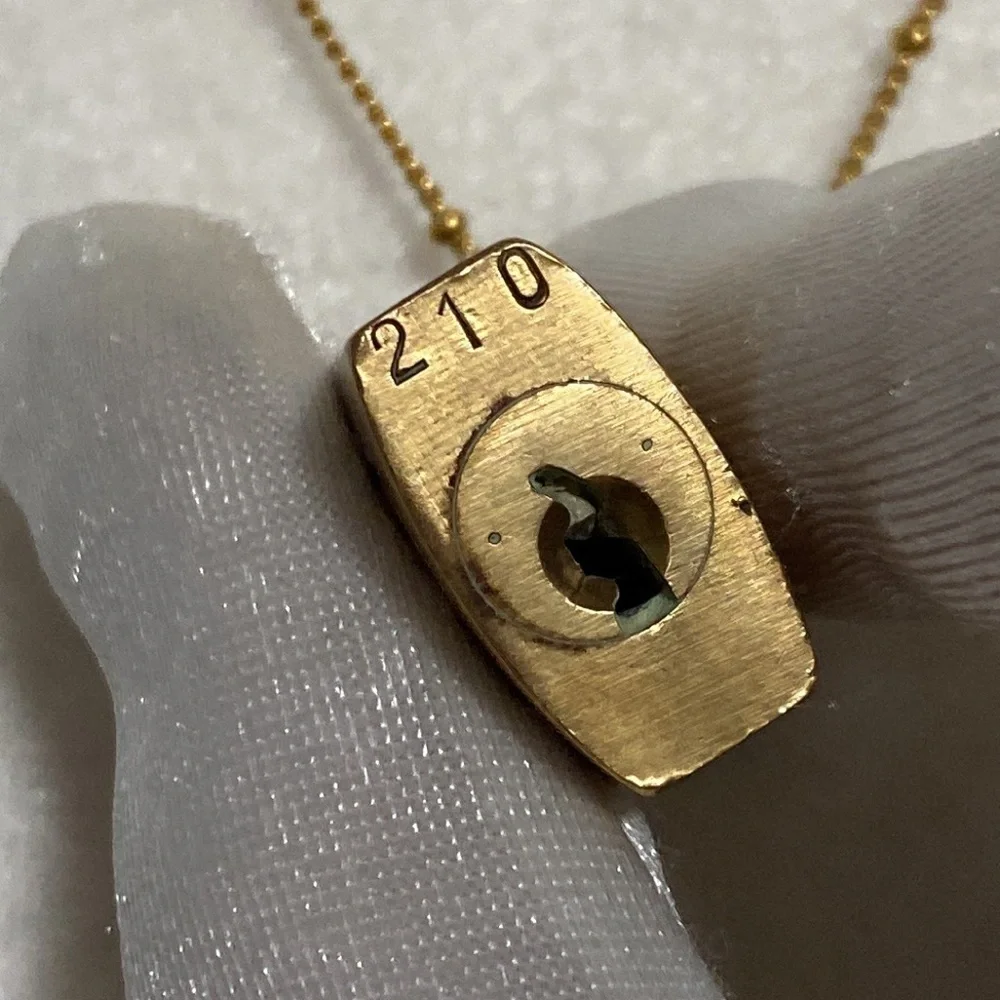 Louis Vuitton Lock Necklace Two Series #210 14K Gold Plated Chain